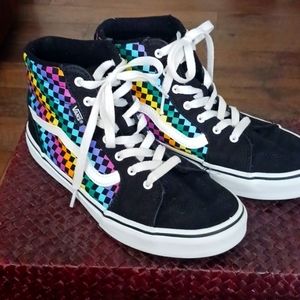 VANS, Missy, 5.0, Hi Top Rainbow Diamond Pattern